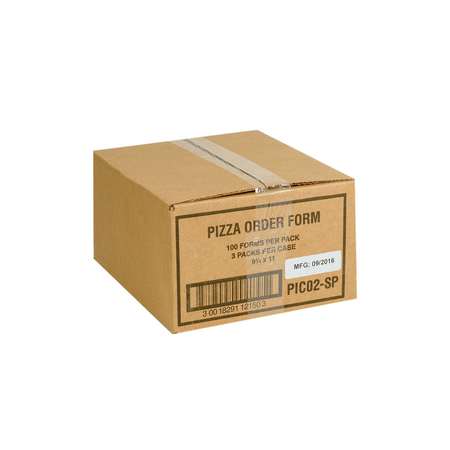 NATIONAL CHECKING 9.25"x11" 4 Part Carbonless White 10 Orders Pizza Order Form, PK3000 PICO2-SP